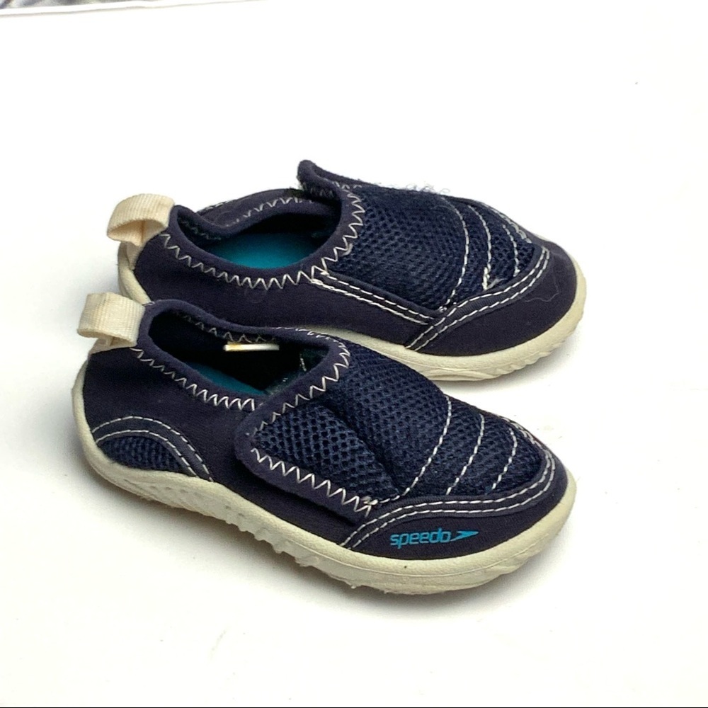Speedo Navy Velcro Water Shoes Toddler 5/6 Sm